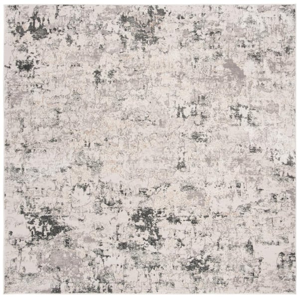 SAFAVIEH Vogue Beige/Charcoal 7 ft. x 7 ft. Square Distressed Speckled Area Rug