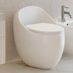 Plaisir II One-Piece 1.28 GPF Single Flush Elongated Toilet in Glossy White