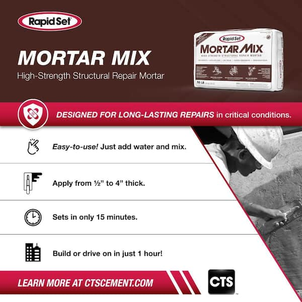 55 lbs. High-Performance, Fast-Setting Mortar Mix