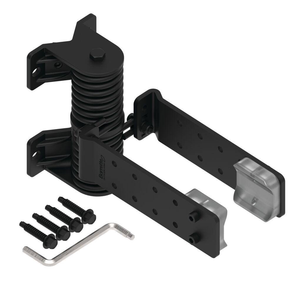 Black Powder-Coated Steel Self-Closing Gate Device