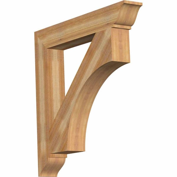 Ekena Millwork 6 in. x 42 in. x 42 in. Western Red Cedar Westlake Traditional Rough Sawn Bracket