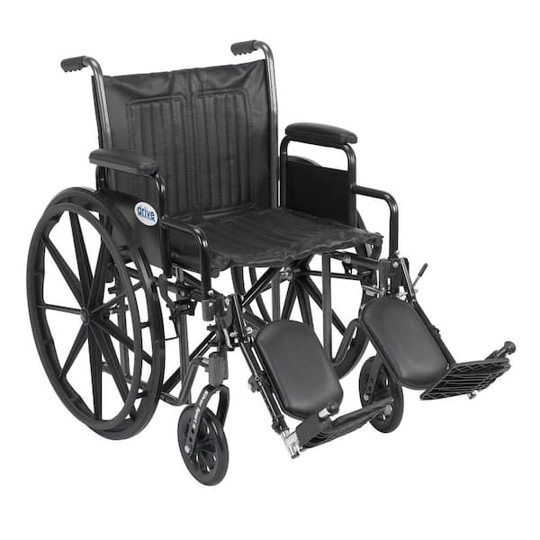 Drive Medical Silver Sport 2 Wheelchair, Desk Arms, Elevating Legrests and 20 in. Seat
