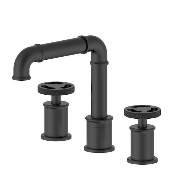 Unbranded 8 in. Widespread 2-Handle Bathroom Faucet in Matte Black