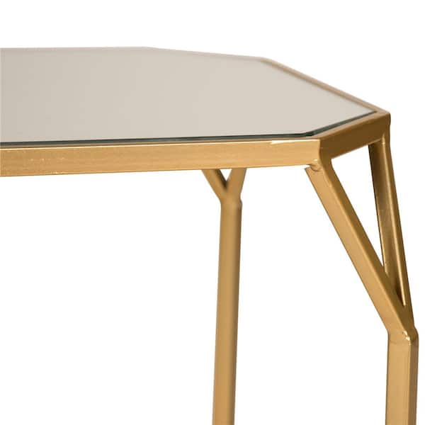 Zimlay Set of 3 Gold Metal Glam Accent Table 43304