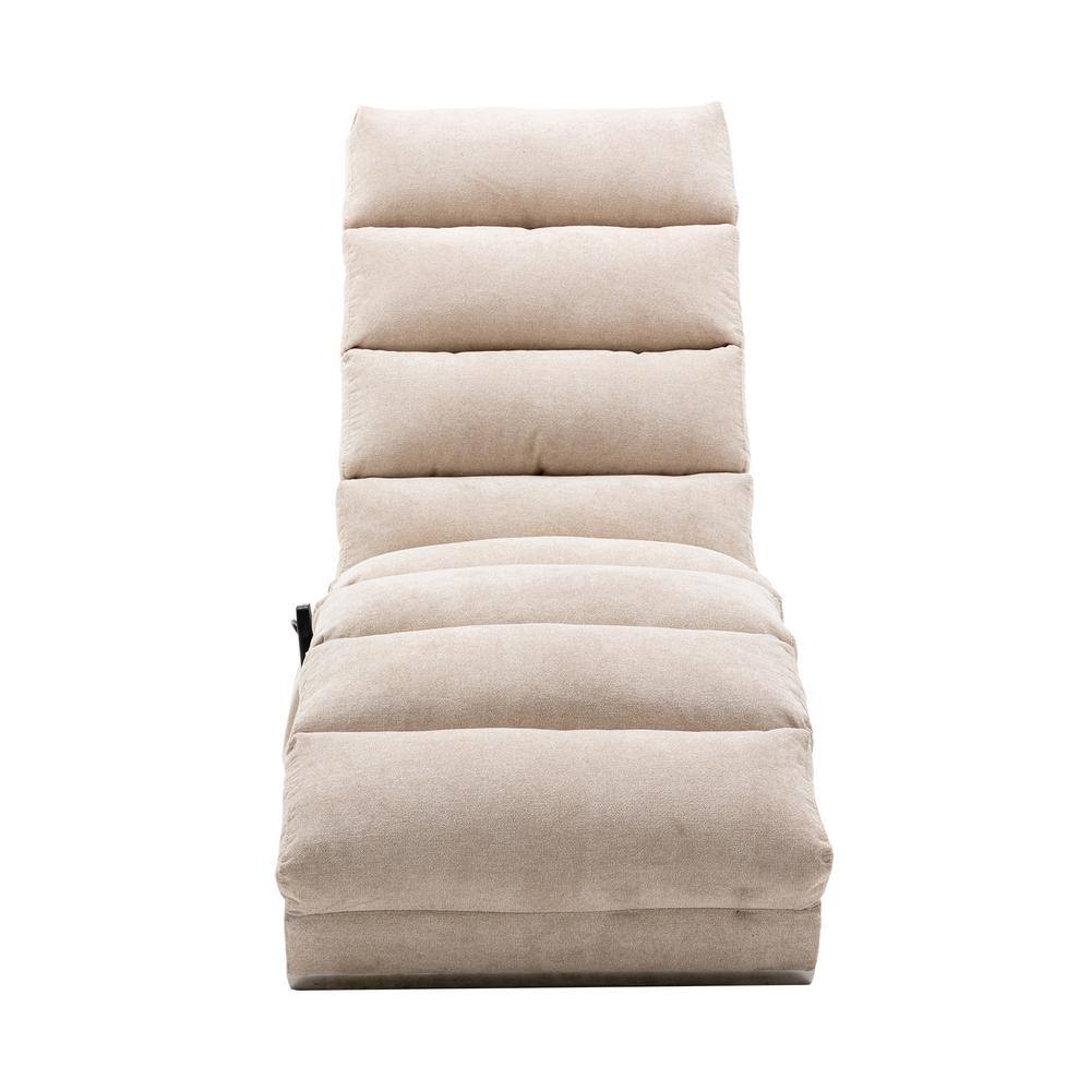 Beige Linen Chaise Lounge WSJW39539619 The Home Depot