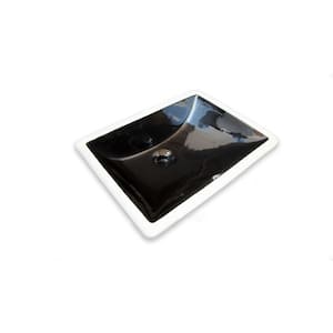 Rhythm Series 21 in. Rectangular Undermount Single Bowl Bathroom Sink in Ebony