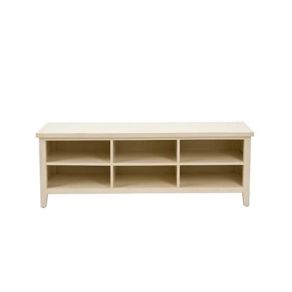 SAFAVIEH Sadie 17.71 in. Off-White Wood 6-Shelf Bookcase