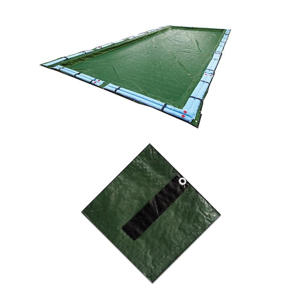 Blue Wave 12-Year 16 ft. x 32 ft. Rectangular Forest Green In Ground Winter Pool Cover