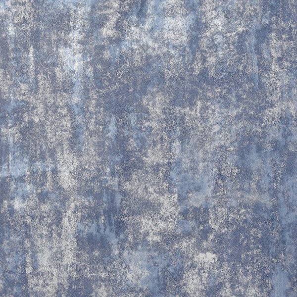 Arthouse Stone Textures Navy Blue and Silver Textured Vinyl Wallpaper