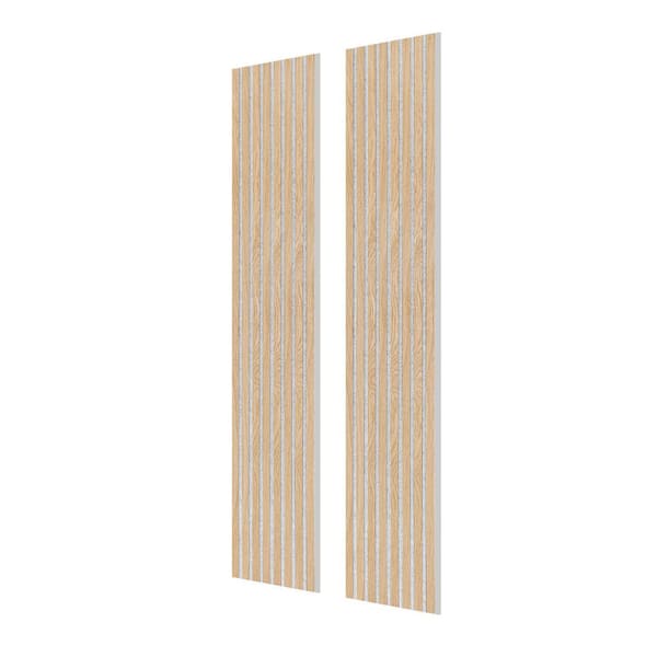 2-Pieces Grey Cotton White Oak Acoustic Wall Panels