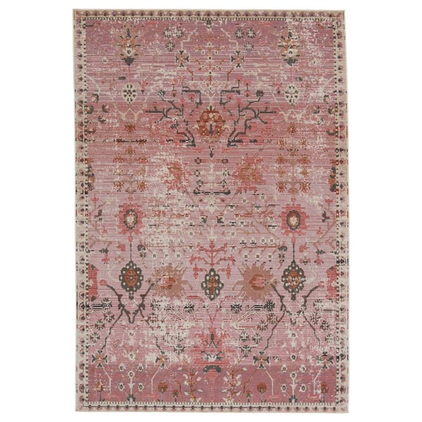 Swoon Pink 9 ft. 6 in. x 12 ft. 7 in. Oriental Rectangle Area Rug
