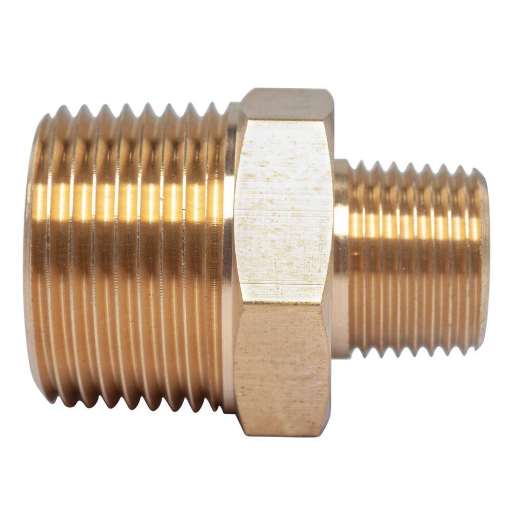 LTWFITTING 3/4 in. x 3/8 in. MIP Brass Pipe Hex Reducing Nipple