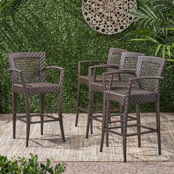 Farley Outdoor Patio Wicker 30 Inch Barstools (4-Pack)
