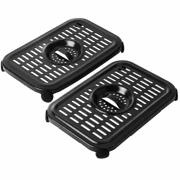 Dual Zone Air Fryer Grill Pan 2-Pack Crisper Plates with Rubber Bumpers for 7.6L 6-in-1 Dual Zone Units