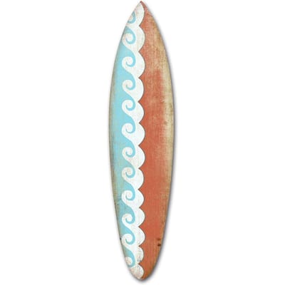 Mariana Indoor Blue Wooden Wave Surfboard Wall decor