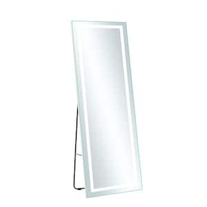 20 in. W x 63 in. H LED Right-Angle Rectangular Aluminum Alloy White Full-Length Mirror