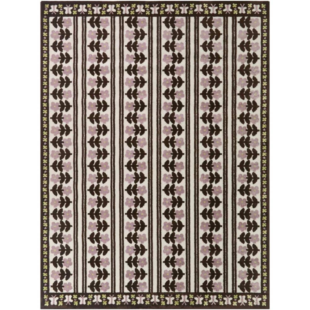 Bianchi Chocolate 7 ft. 10 in. x 10 ft. Striped Floral Area Rug price history on PriceWatchPro