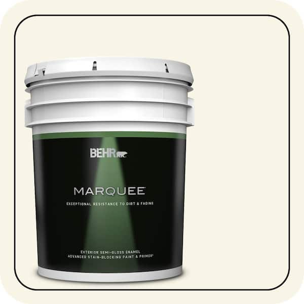 BEHR MARQUEE 5 gal. #W-D-700 Powdered Snow Semi-Gloss Enamel Exterior Paint & Primer