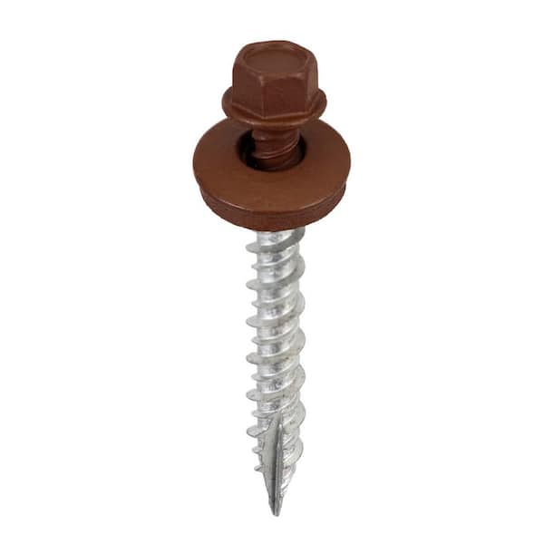 #9 X 1-1/2 inch Brown Hex Metal to Wood Screws (Bag of 250)