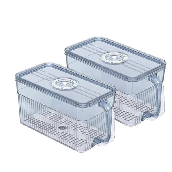 2 Piece Bread Storage Container Set with Detachable Handle and Time Recording Dial, Airtight Kitchen Bread Box