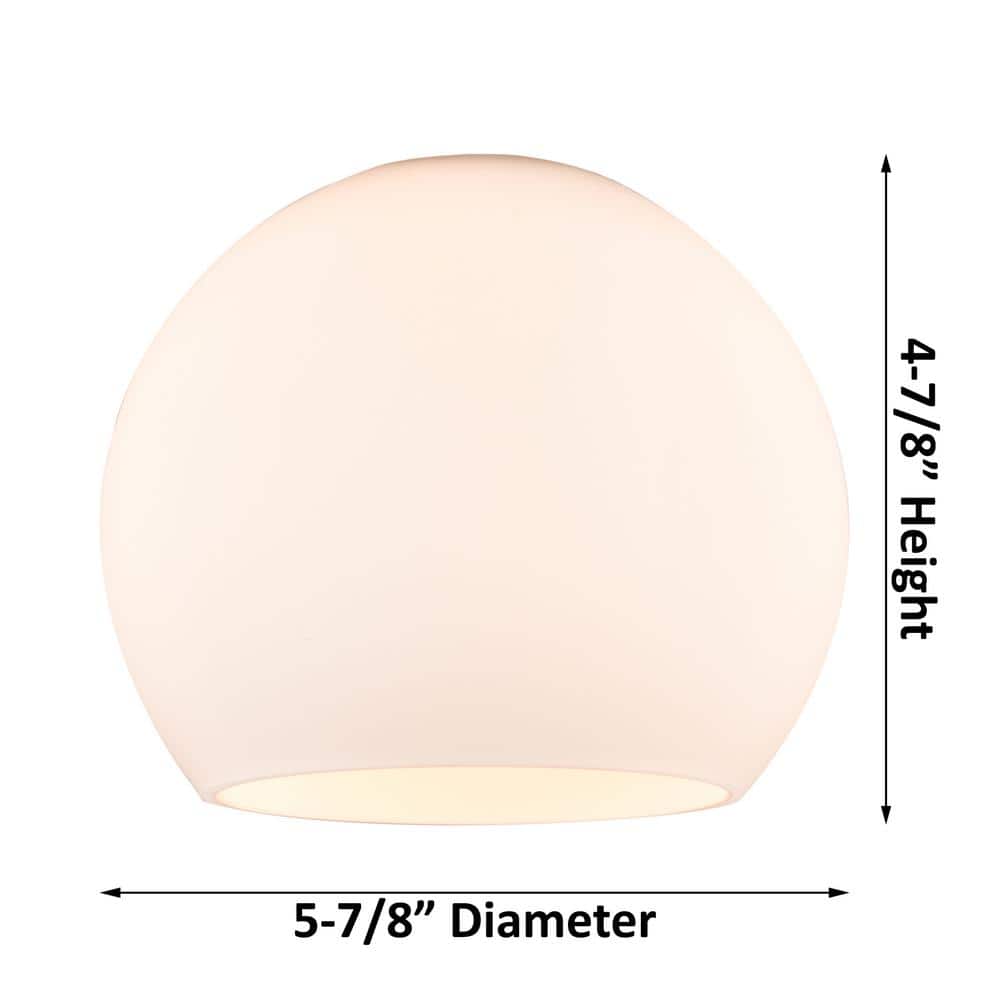Matte White Brushed Satin Nickel Globe Semi-Flush Mount Light