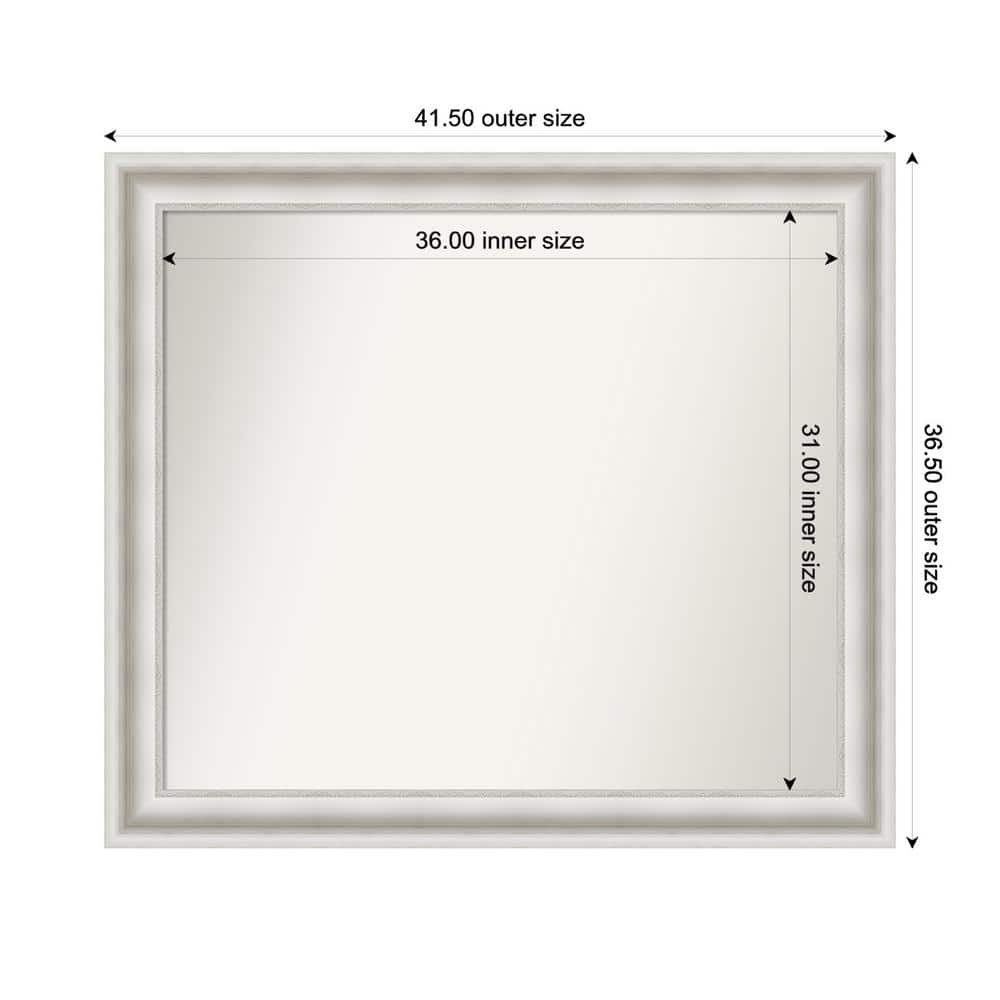 Parlor White 41.5 in. W x 36.5 in. H Custom Non-Beveled Recycled Polystyrene Framed Bathroom Vanity Wall Mirror price history on PriceWatchPro