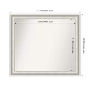 Parlor White 41.5 in. W x 36.5 in. H Custom Non-Beveled Recycled Polystyrene Framed Bathroom Vanity Wall Mirror