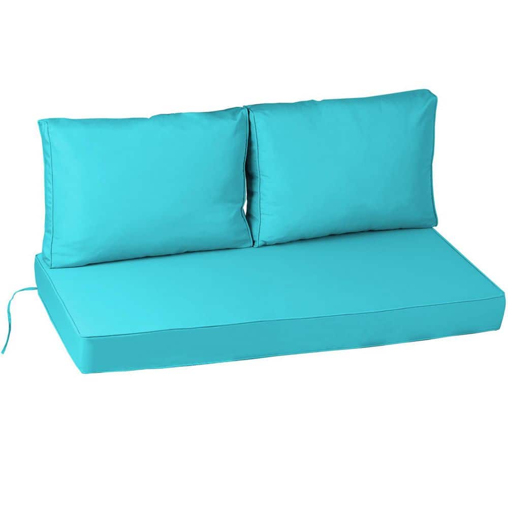 24 x 18 in. Outdoor Loveseat Cushion Set-Waterproof, Fade-Resistant Patio Set Cushions with Hidden Zipper Lake Blue price history on PriceWatchPro