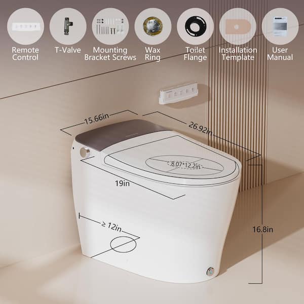 Casta Diva Elongated Electric Heated Bidet Toilet 1.06 GPF in