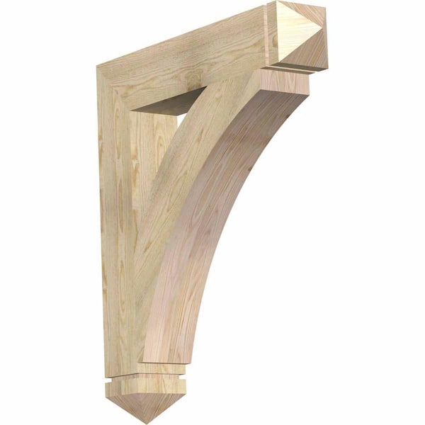 Ekena Millwork 6 in. x 38 in. x 34 in. Douglas Fir Thorton Arts and Crafts Rough Sawn Bracket