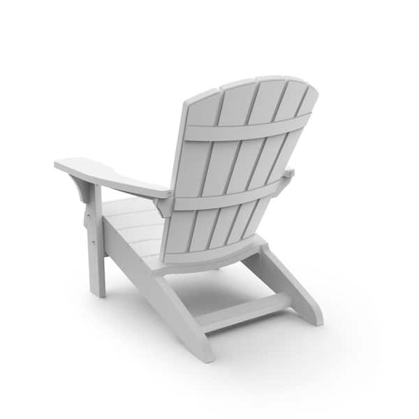 Keter Troy White Adirondack Chair, White Resin Adirondack Chairs Home Depot