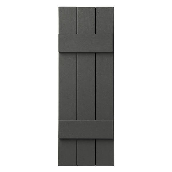 Ply Gem 11 in. x 31 in. Polypropylene Plastic 3-Board Closed Board and Batten Shutters Pair in Spanish Moss