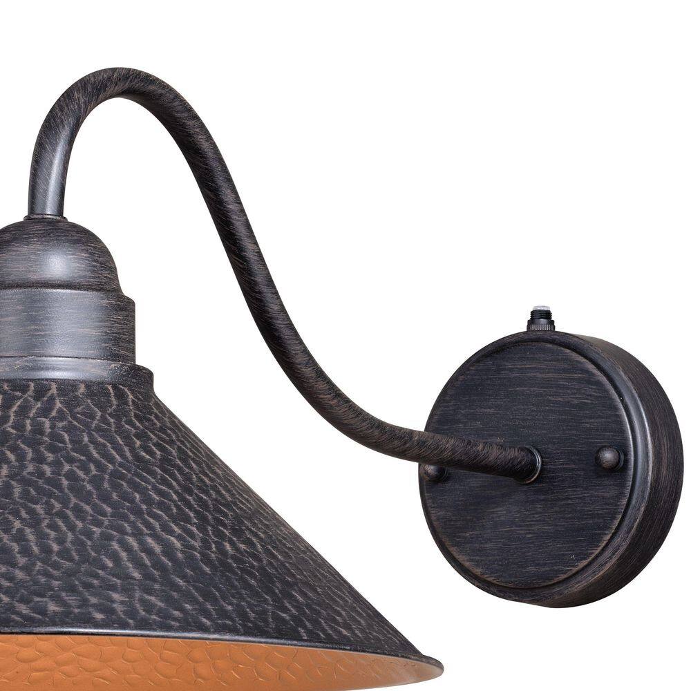Aged Iron Black Industrial Outdoor Wall Sconce