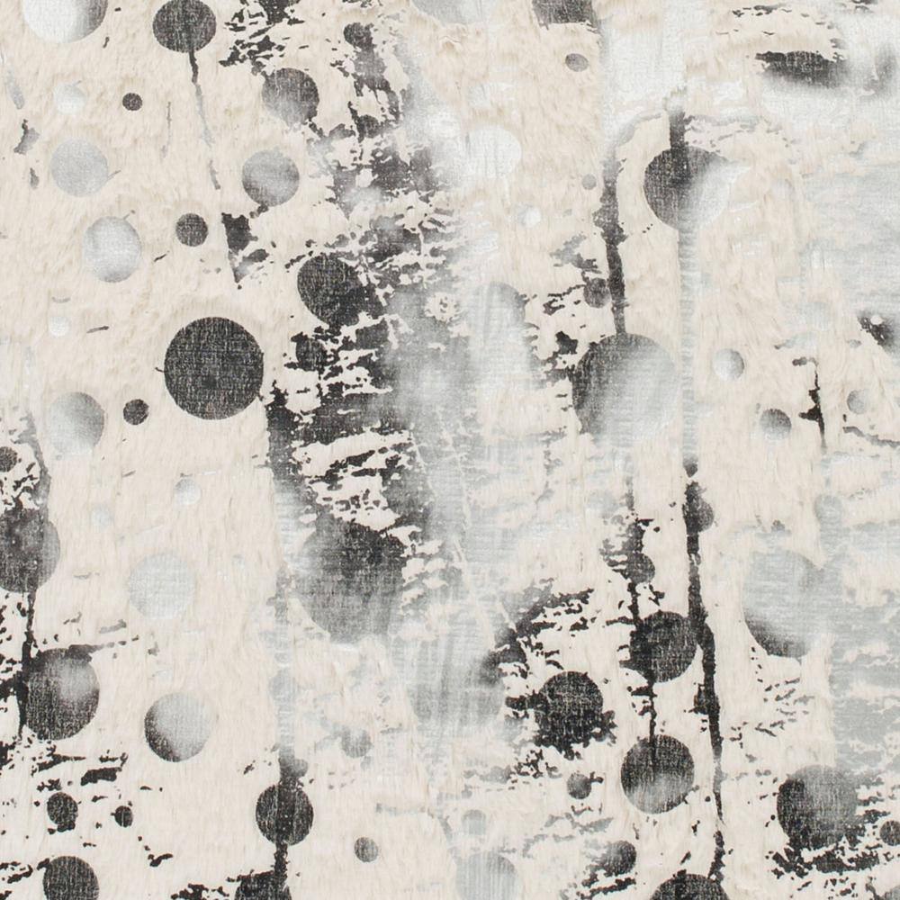 White Faux Fur Abstract Pattern Square Pillow Set
