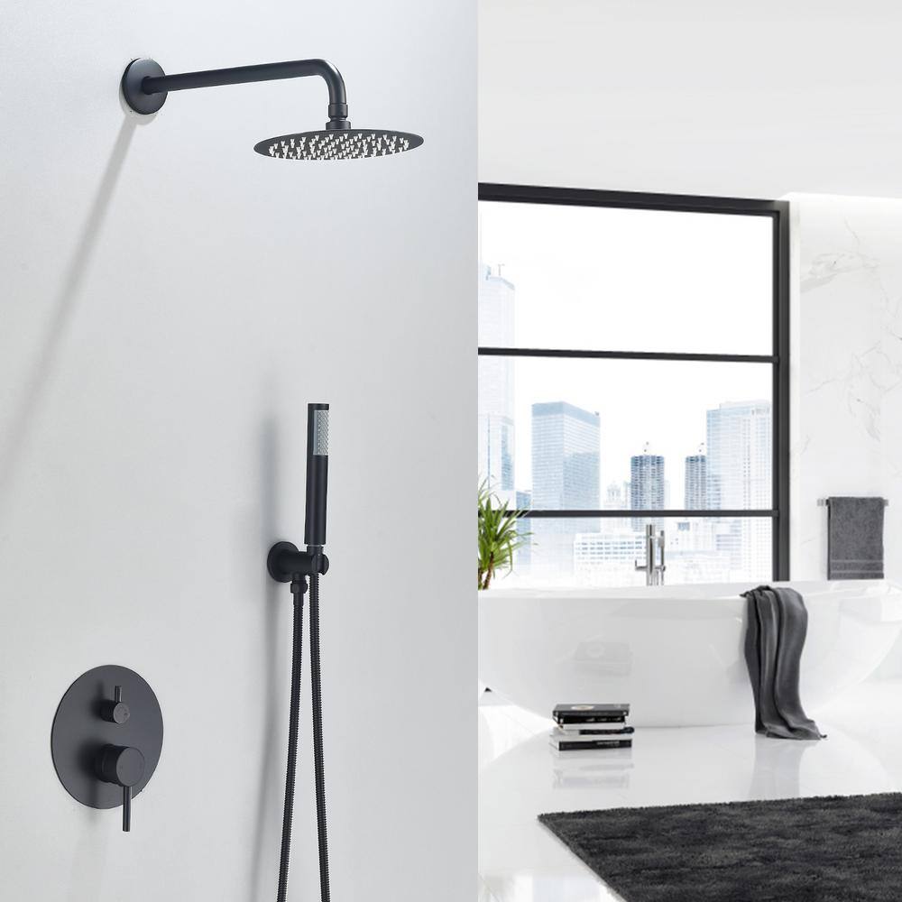 Matte Black Stainless Steel Multi-Head Rain Shower System