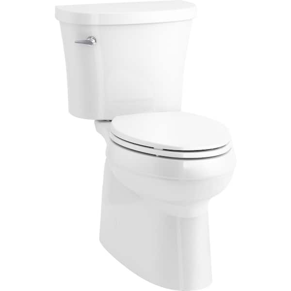 KOHLER Gleam 2-Piece Chair Height Elongated Skirted 1.28 GPF Single Flush Toilet in White with Slow Close Seat