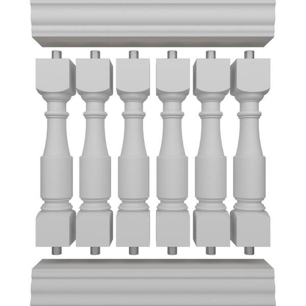 Ekena Millwork Fiberthane Hamilton Balustrade 36 in. L x 42 in. H Fiberglass Railing Kit