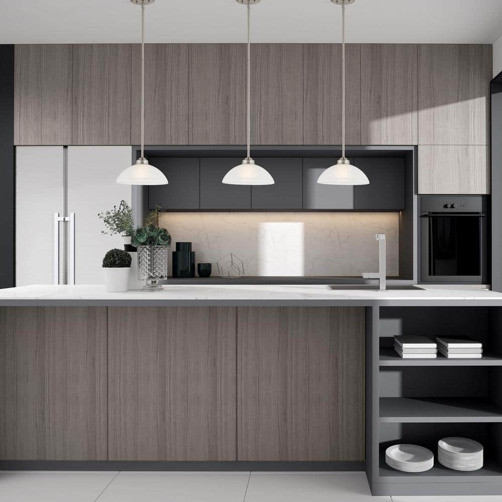 Somerset Brushed Nickel Mini Pendant with Satin Glass