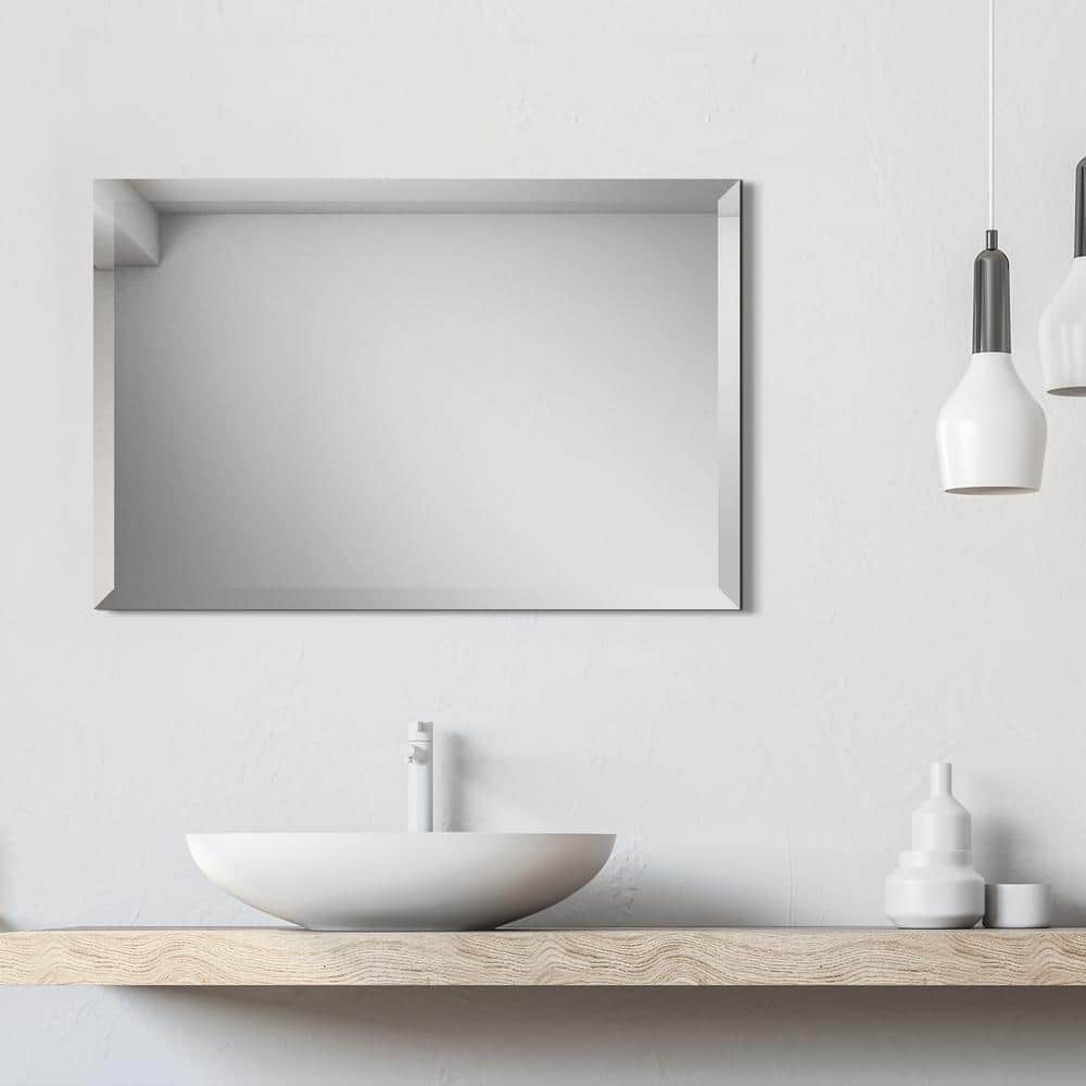20" x 30" Frameless Rectangular Beveled Wall Mirror