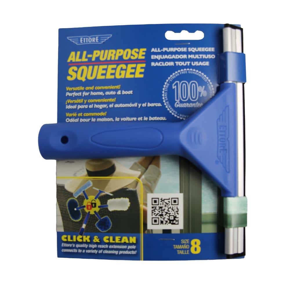 Ettore 8-Inch Silver Aluminum Window Squeegee
