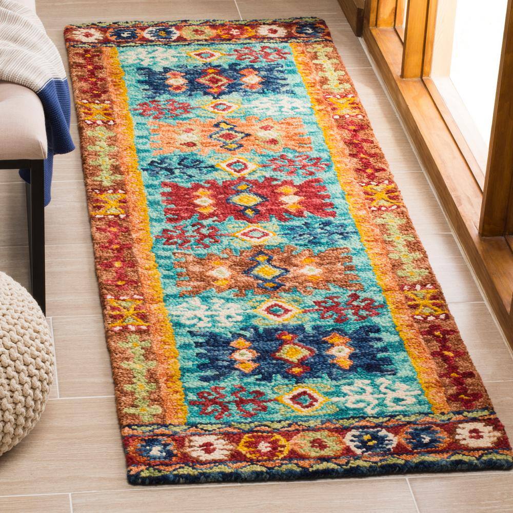 Aspen 2 ft. x 15 ft. Blue/Red Contemporary Garden Runner Rug price history on PriceWatchPro