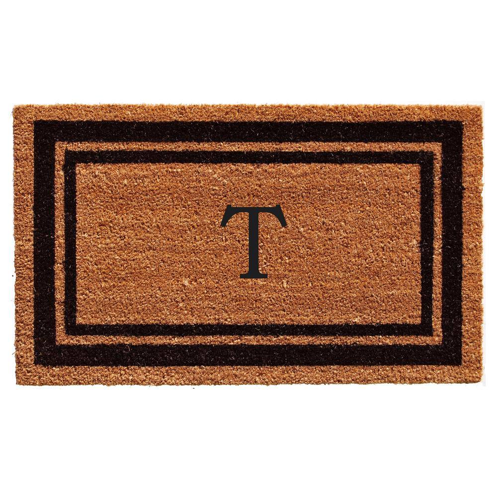 "Black Border 24"" x 48"" Monogram Doormat (Letter T)" price history on PriceWatchPro