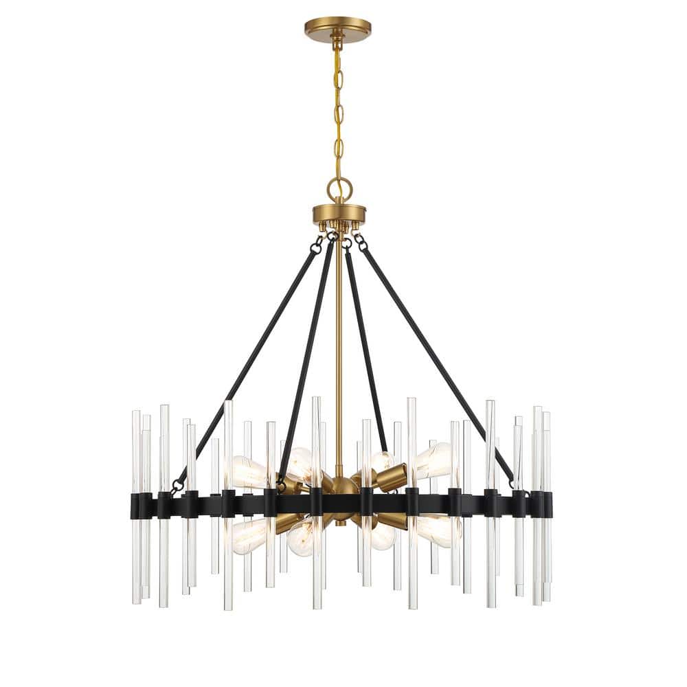 Anjo 3-Light Pendant Light - Adjustable Matte Black & Satin Brass Modern Fixture
