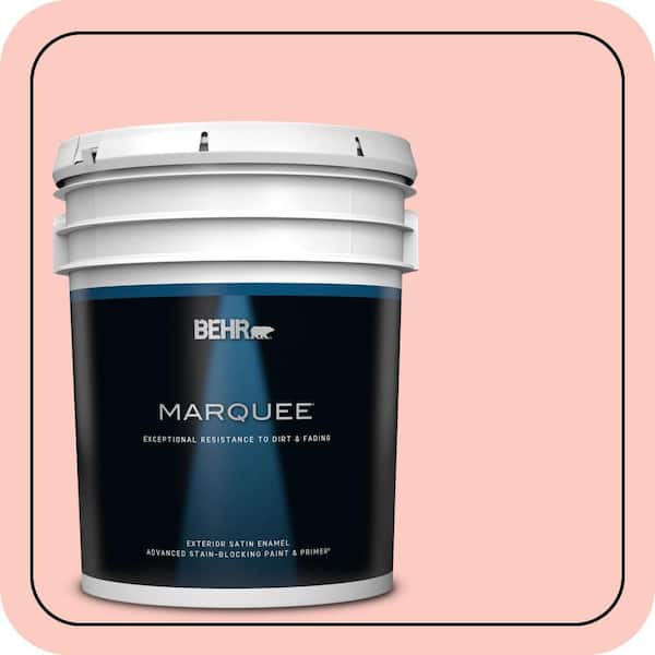 BEHR MARQUEE 5 gal. #170A-2 Strawberry Mousse Satin Enamel Exterior Paint & Primer