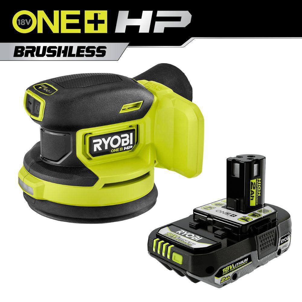 ONE+ HP 18V Brushless Cordless 5 in. Random Orbit Sander with ONE+ 18V 2.0 Ah Lithium-Ion HIGH PERFORMANCE Battery