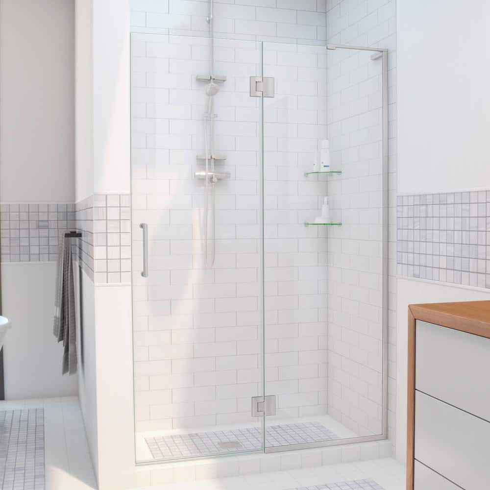 Unidoor-X 48 in. x 72 in. Frameless Hinged Shower Door in Brushed Nickel price history on PriceWatchPro