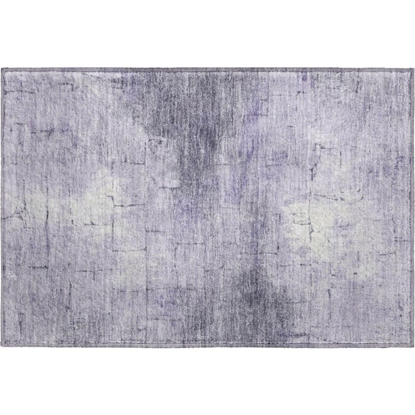 Mayfield Premium Machine Washable Abstract AMF2215 Lavender 2 ft. x 3 ft. Accent Rug