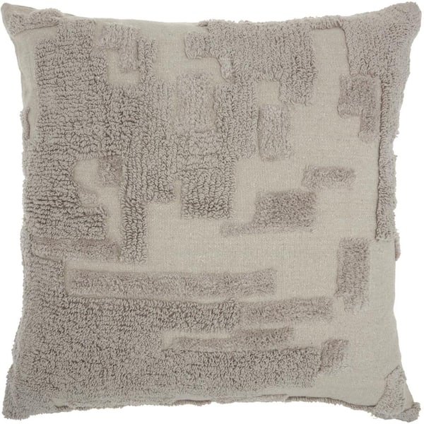 Mina Victory Lifestyles Khaki 24 in. x 24 in. Throw Pillow