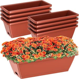 Casual 6.7 in. L x 17 in. W x 6 in. H .5 qts Weather Resistant Rectangle Red Indoor/Outdoor Plastic Planter Box