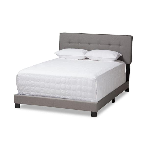 Baxton Studio Audrey Light Gray Queen Bed 146 8237 HD The Home Depot